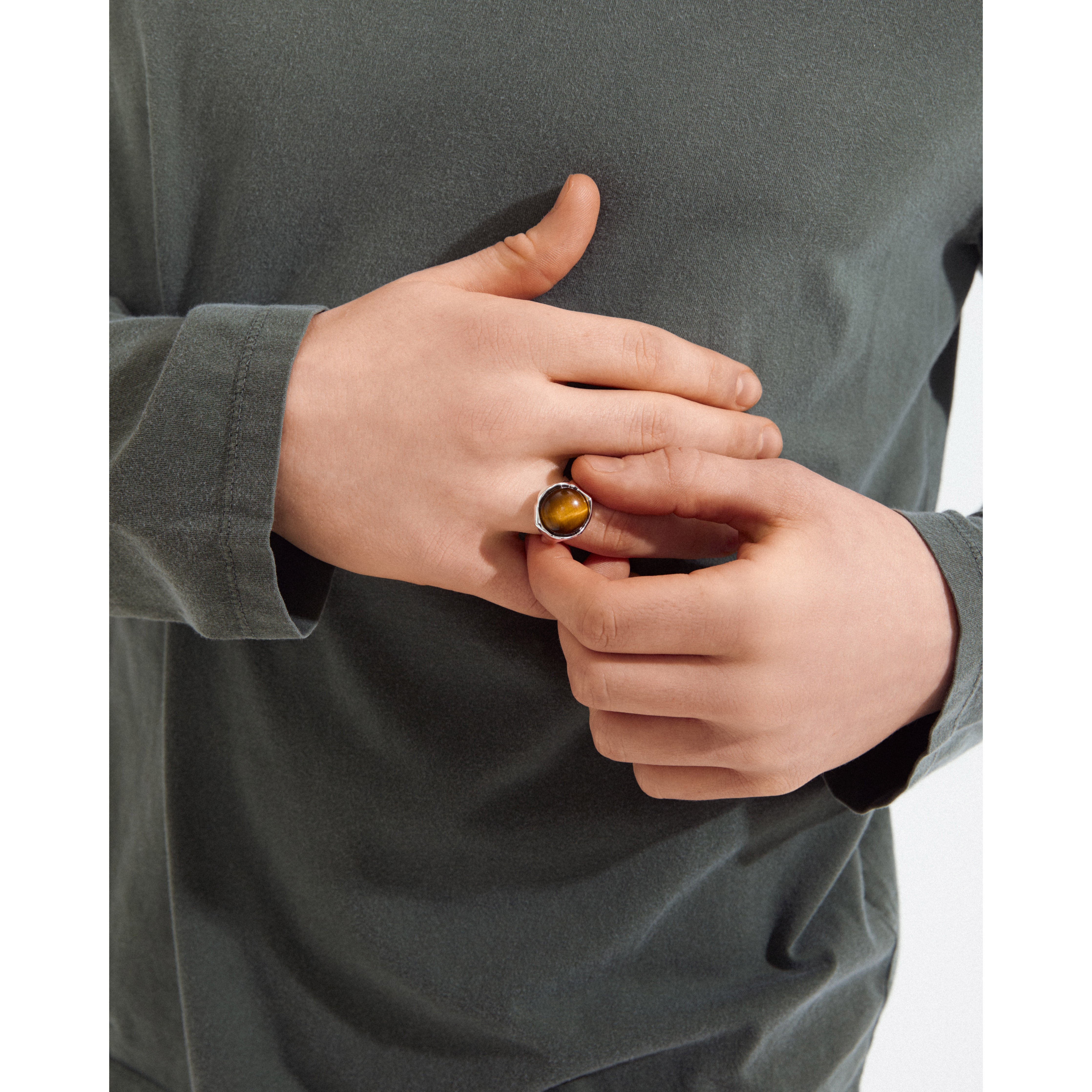 pilgrim-sora-ring-versilbert-mit-tigerauge-braun image 5