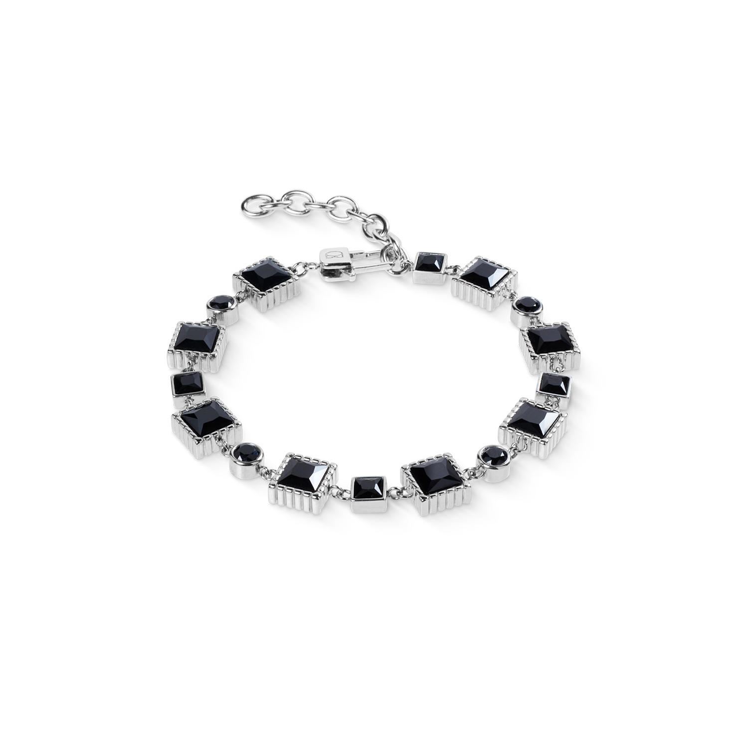coeur-de-lion-armband-geometry-spinell-edelstahl-silber-schwarz image 1