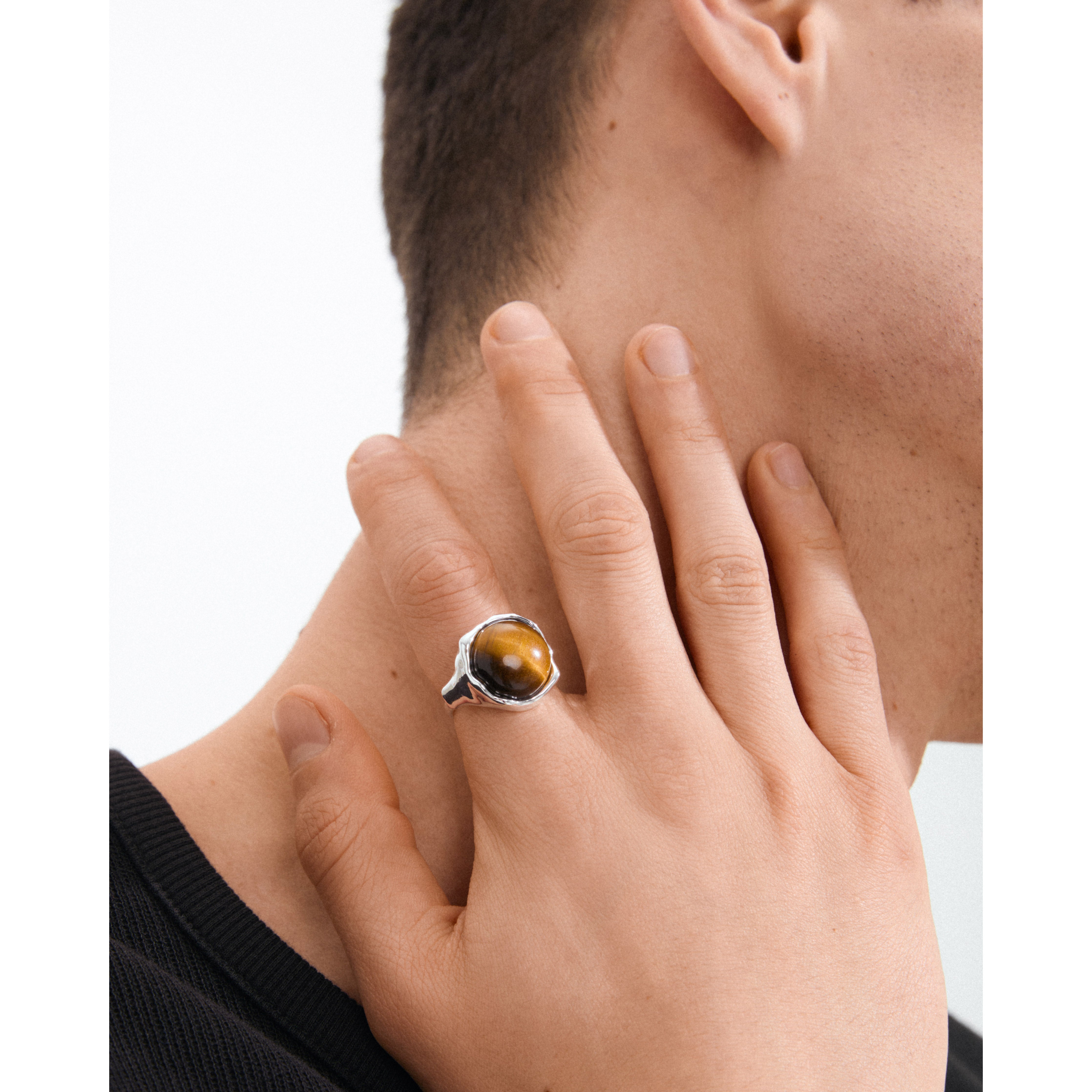 pilgrim-sora-ring-versilbert-mit-tigerauge-braun image 4