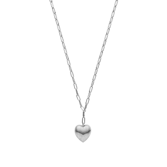 xenox-heartbeat-halskette-925-sterlingsilber-rhodiniert-mit-herz image 1