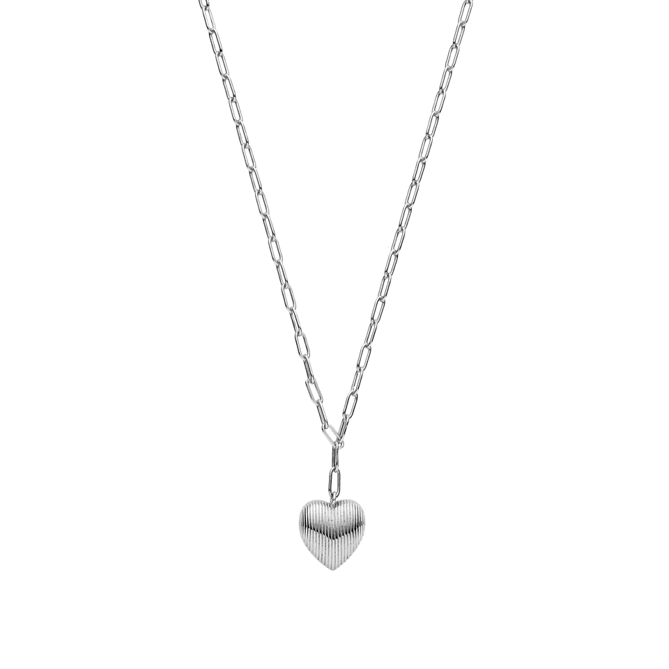 xenox-heartbeat-halskette-925-sterlingsilber-rhodiniert-mit-herz image 1