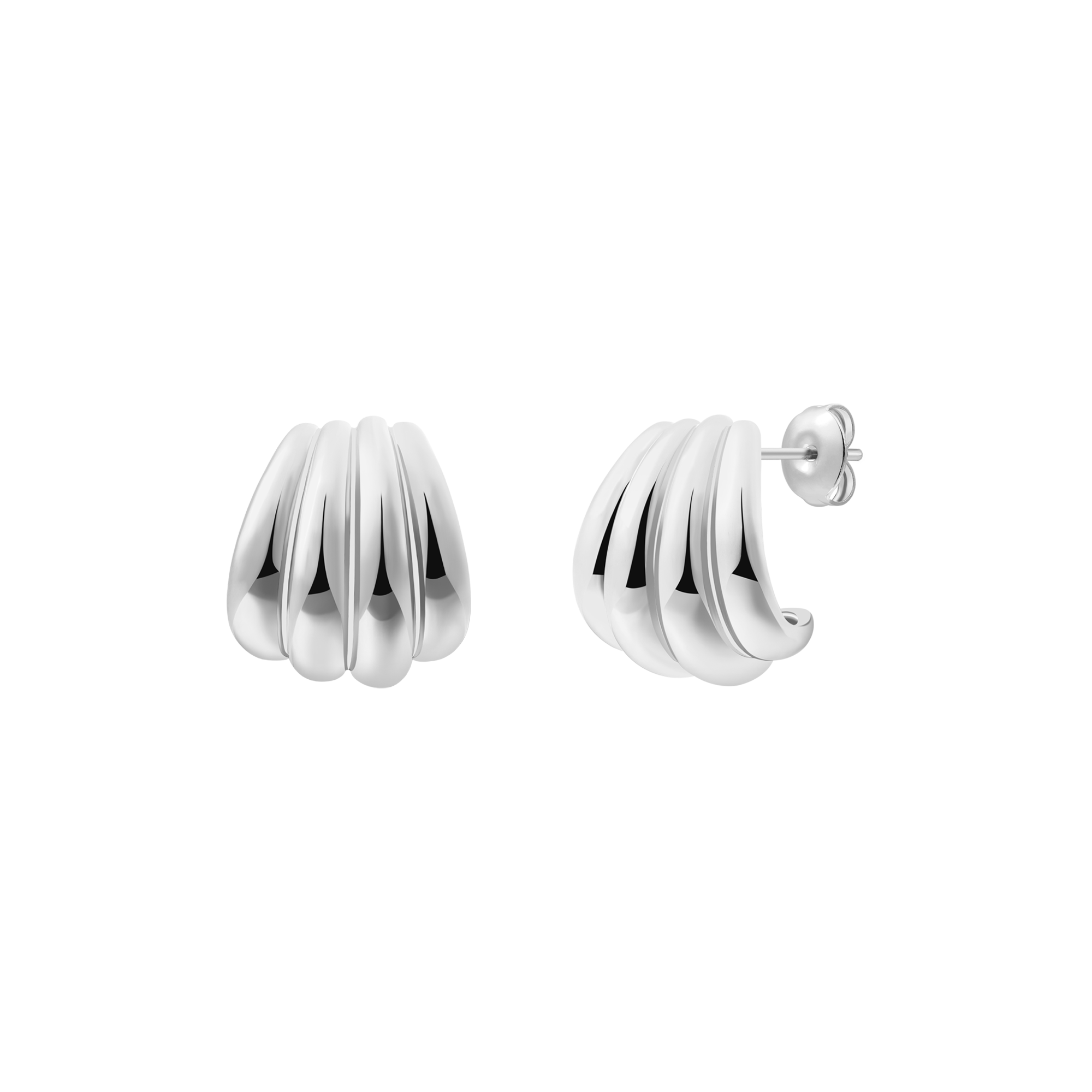 xenox-nautic-ohrringe-925-sterlingsilber-rhodiniert-creolen-mehrschichtig image 1