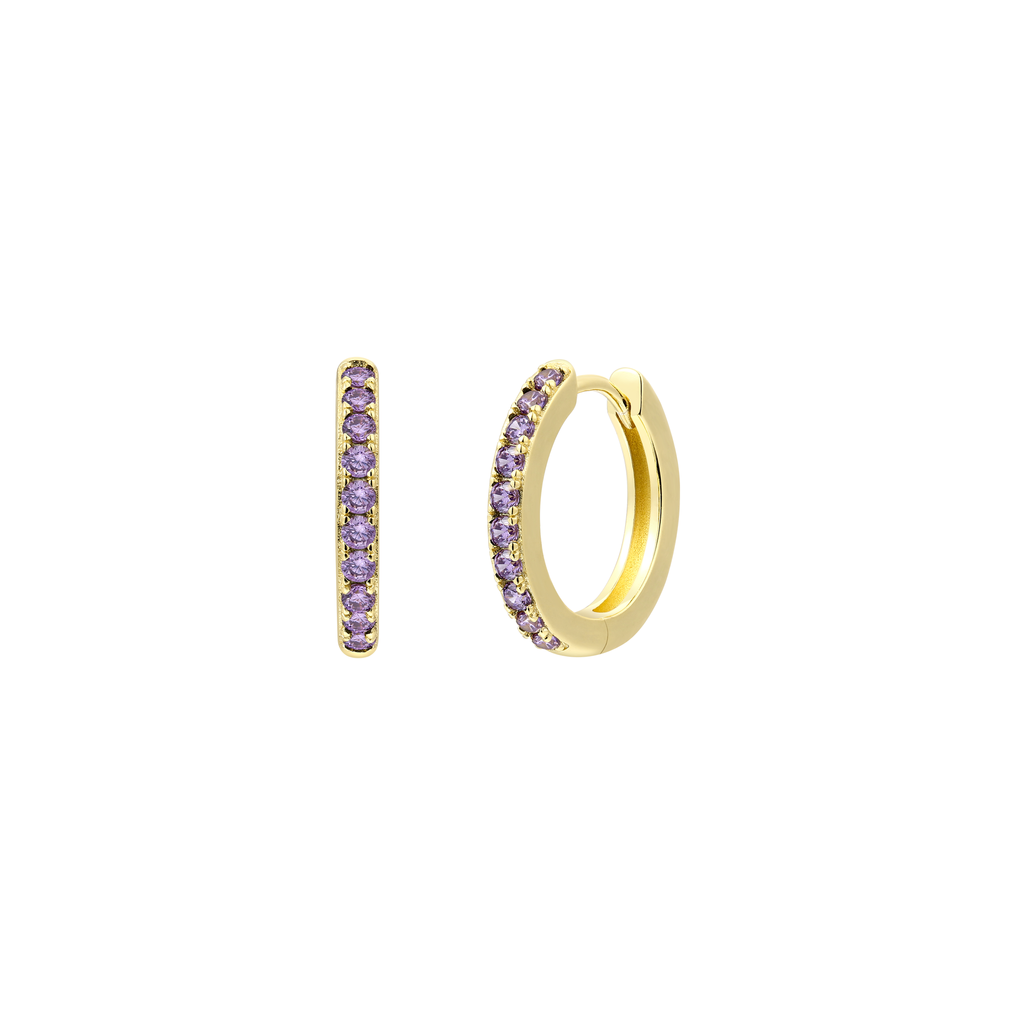 xenox-grace-maxi-creolen-xs91798g-925-sterlingsilber-18k-vergoldet-lila-zirkonia image 1
