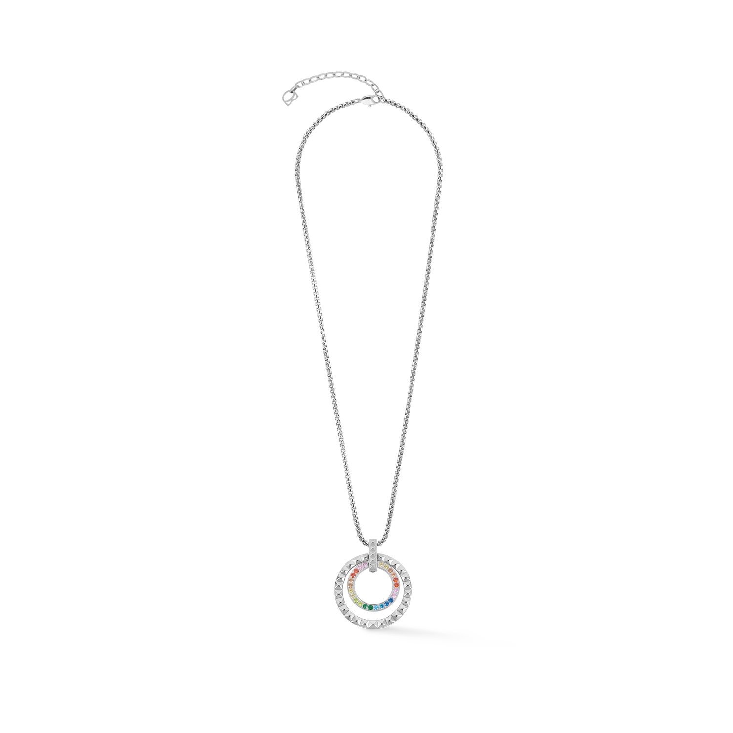 coeur-de-lion-halskette-circle-duo-multicolour-silber-35-mm image 1