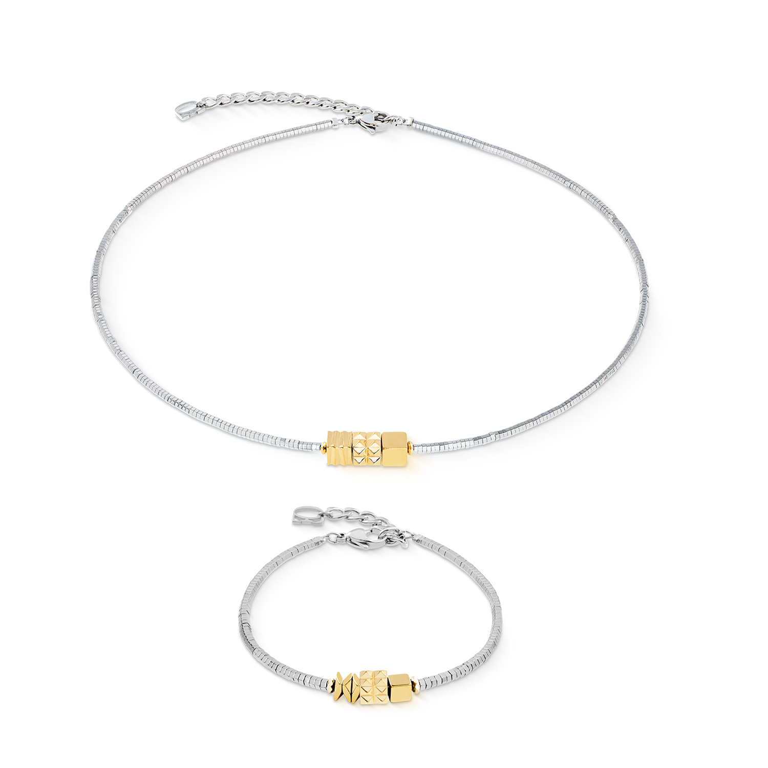 coeur-de-lion-cube-trio-facets-armband-gold-silber image 3