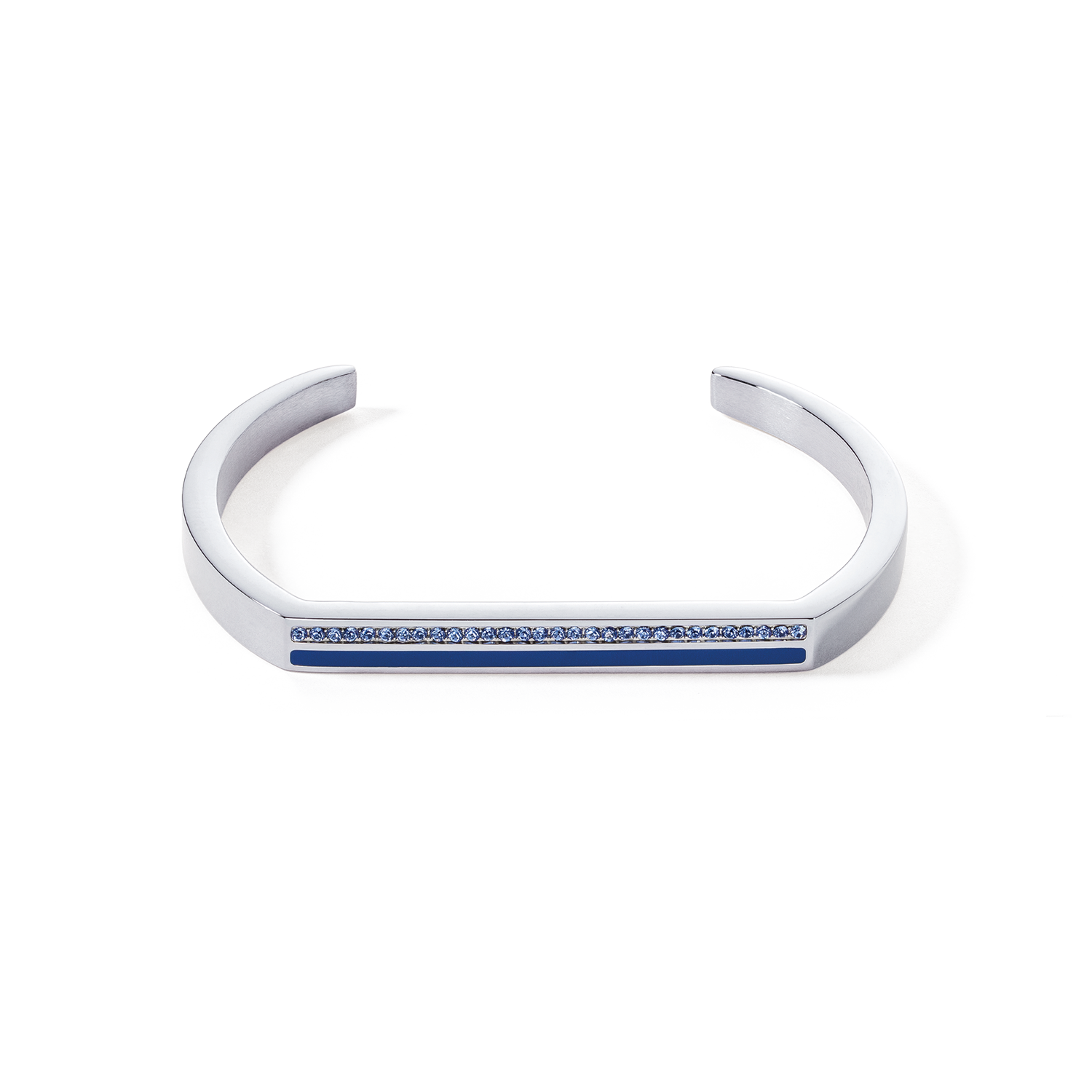 coeur-de-lion-armreif-cuff-square-stripes-silber-blau image 1