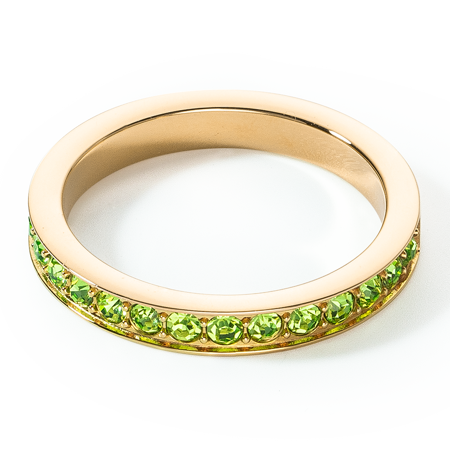 coeur-de-lion-ring-edelstahl-und-kristalle-slim-gold-gr-n image 2