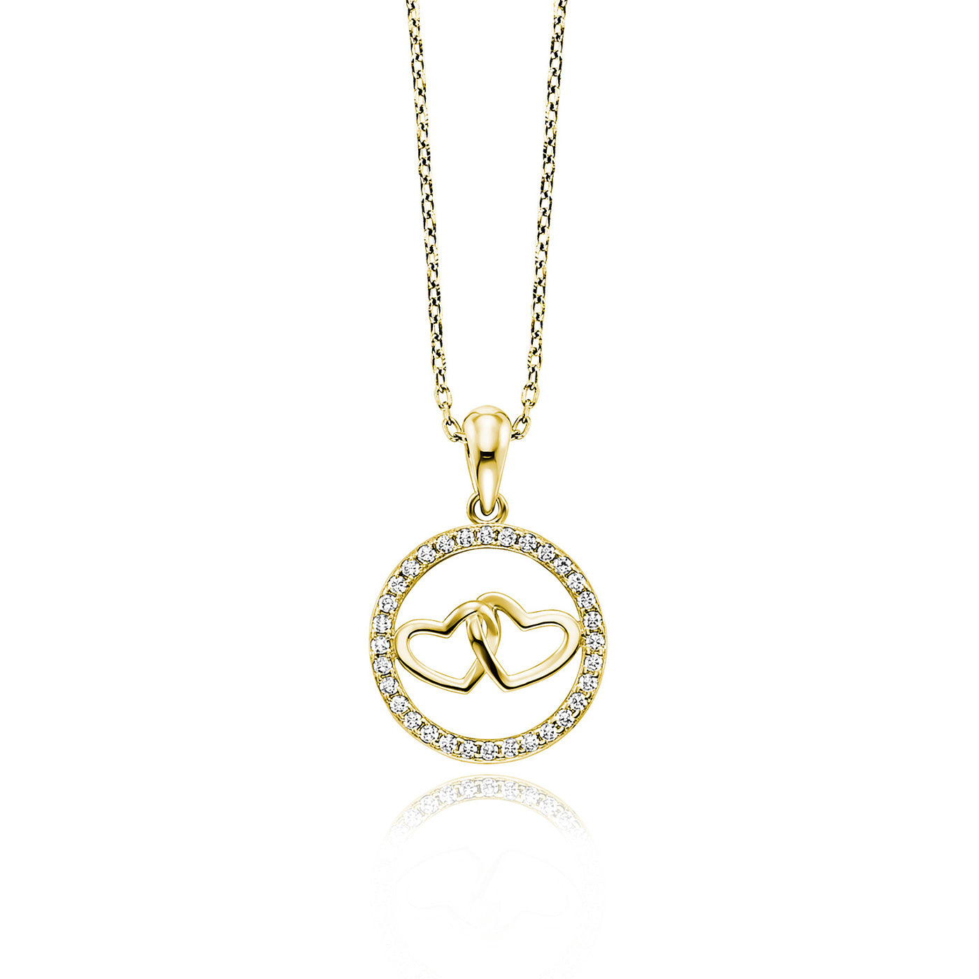 julie-julsen-2-hearts-kette-mit-anh-nger-silber-vergoldet-mit-32-zirkonia image 1