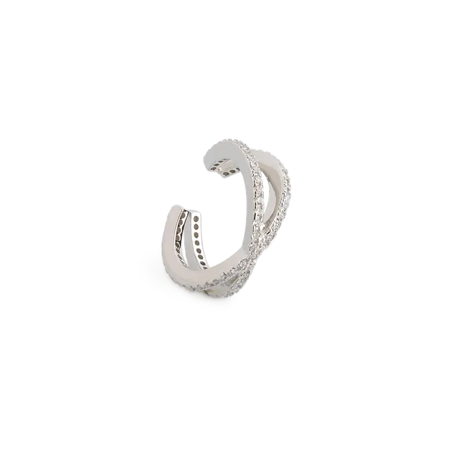 xenox-ear-cuff-925-sterlingsilber-rhodiniert-mit-zirkonia-xs4214 image 1