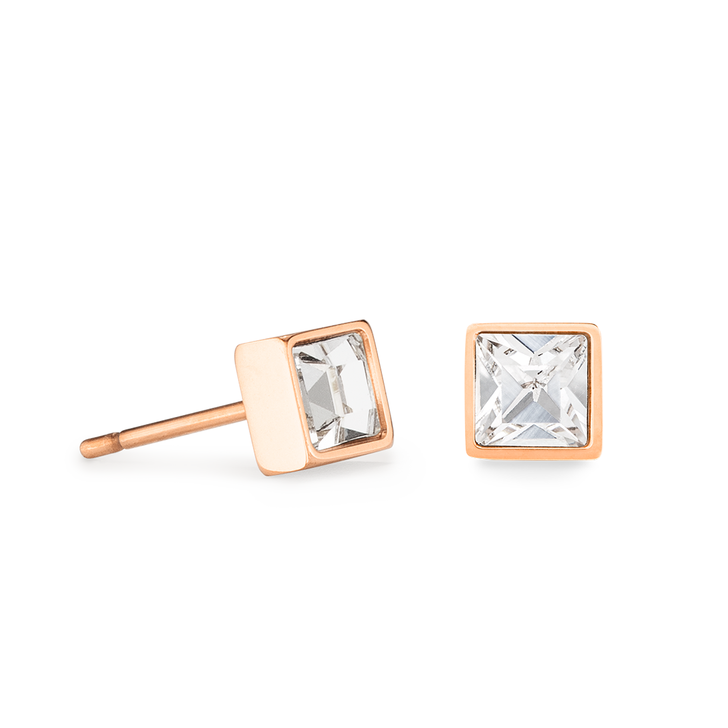 coeur-de-lion-brilliant-square-small-ohrringe-ros-gold-kristall image 2