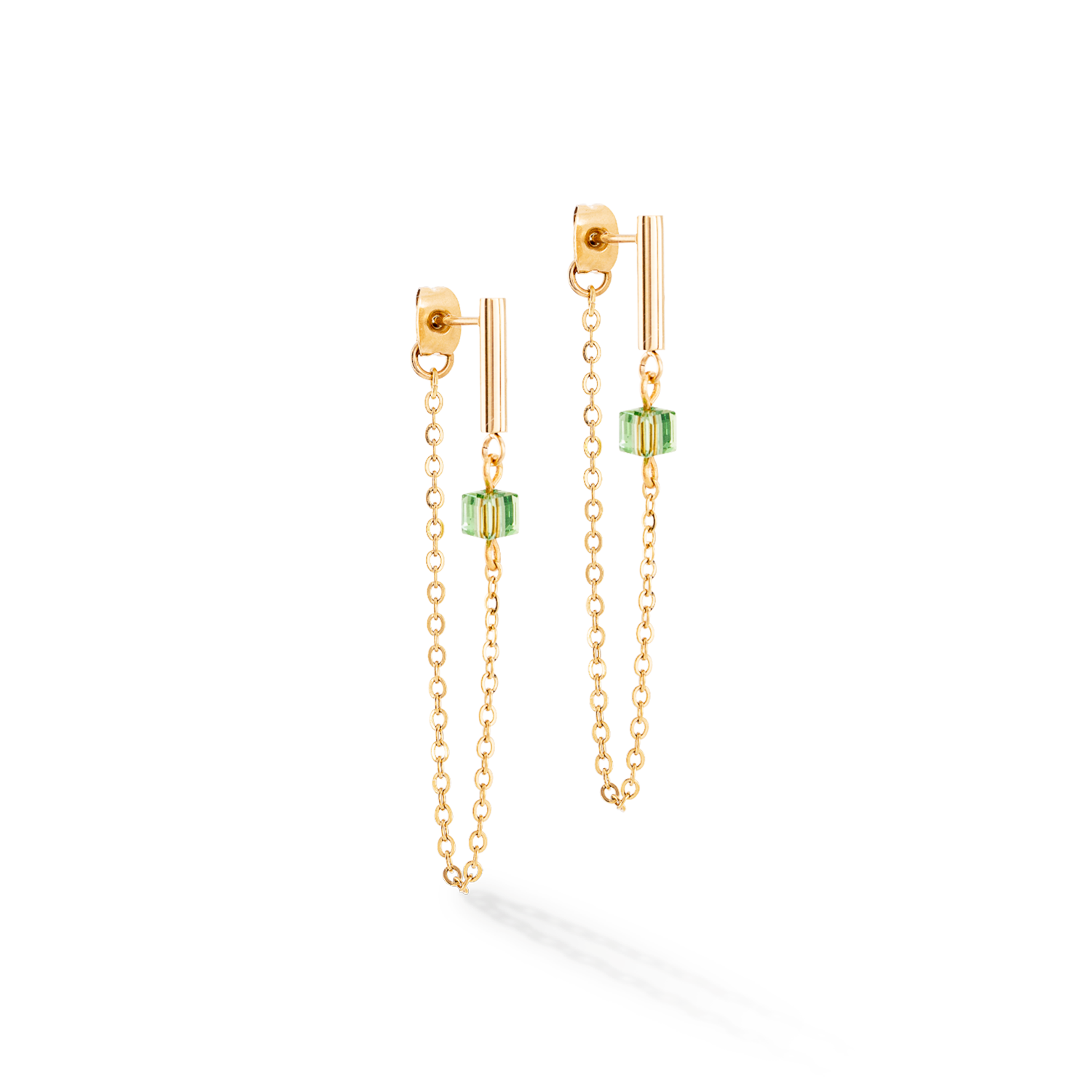 coeur-de-lion-geocube-mini-cubes-chain-ohrringe-gold-gr-n image 1
