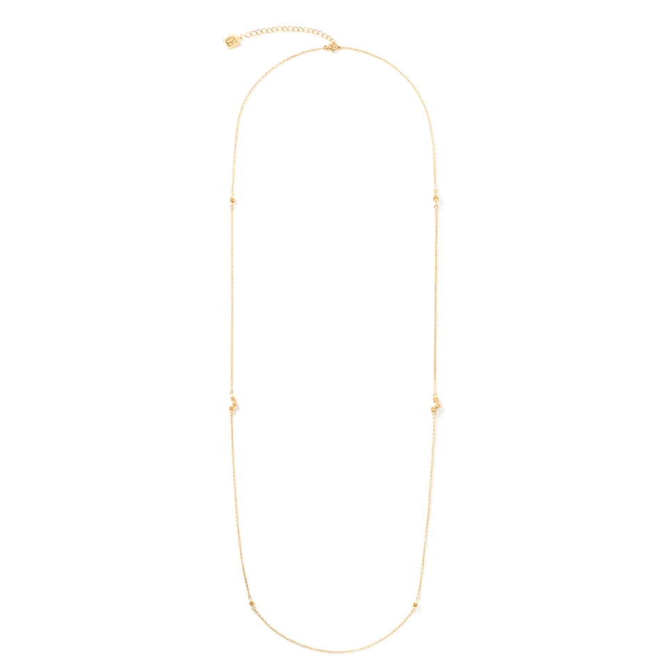 coeur-de-lion-geocube-dancing-small-chain-long-halskette-gold-edelstahl image 1