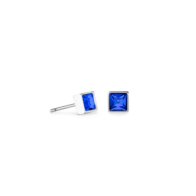 coeur-de-lion-brilliant-square-small-ohrringe-silber-blau image 1