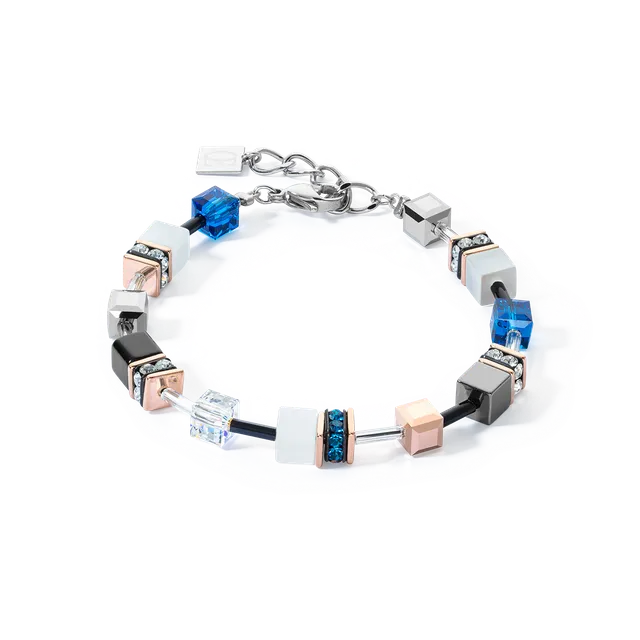 coeur-de-lion-geocube-iconic-armband-capri-blau-ros-gold image 1