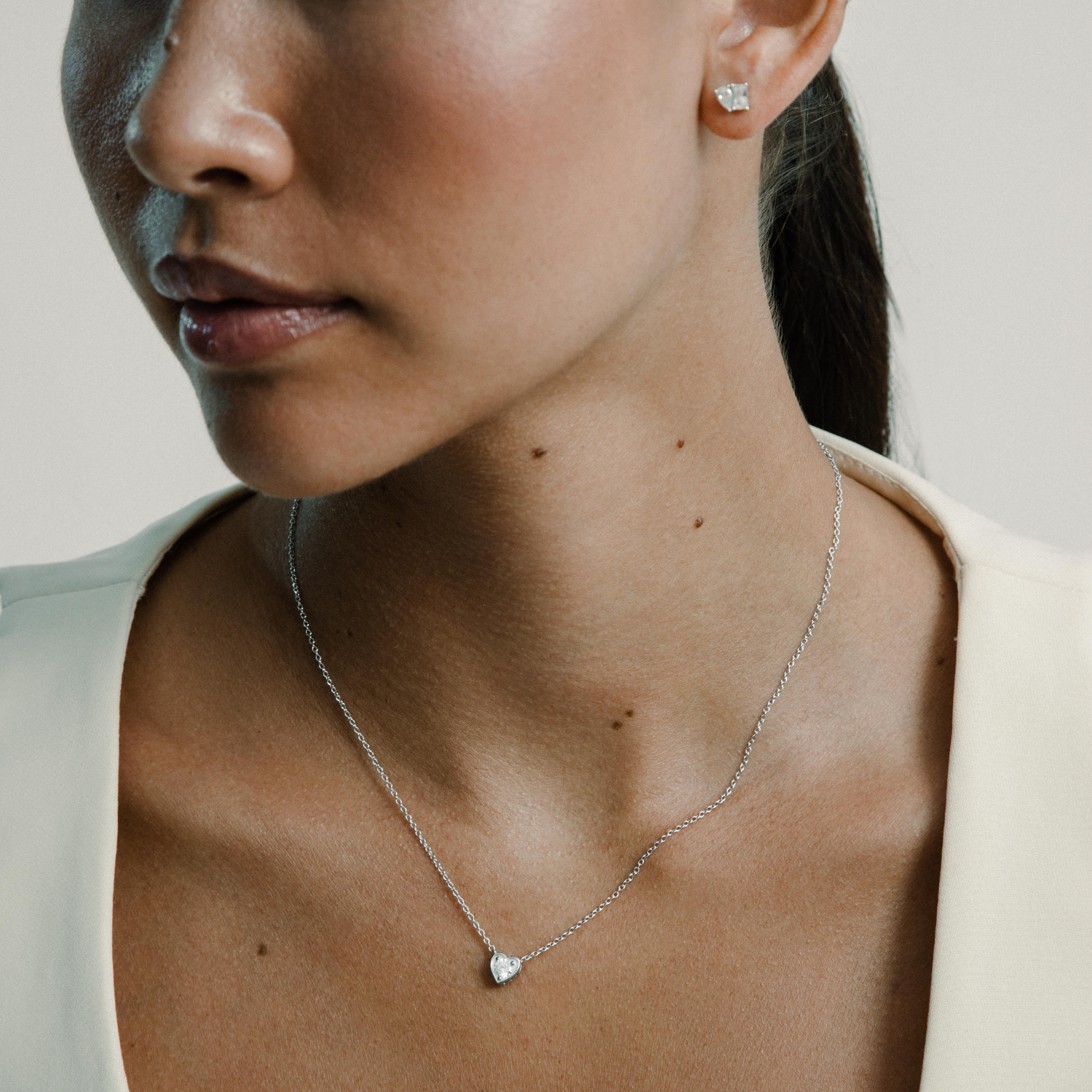 xenox-heart-drop-halskette-925-sterlingsilber-rhodiniert-mit-zirkonia image 5