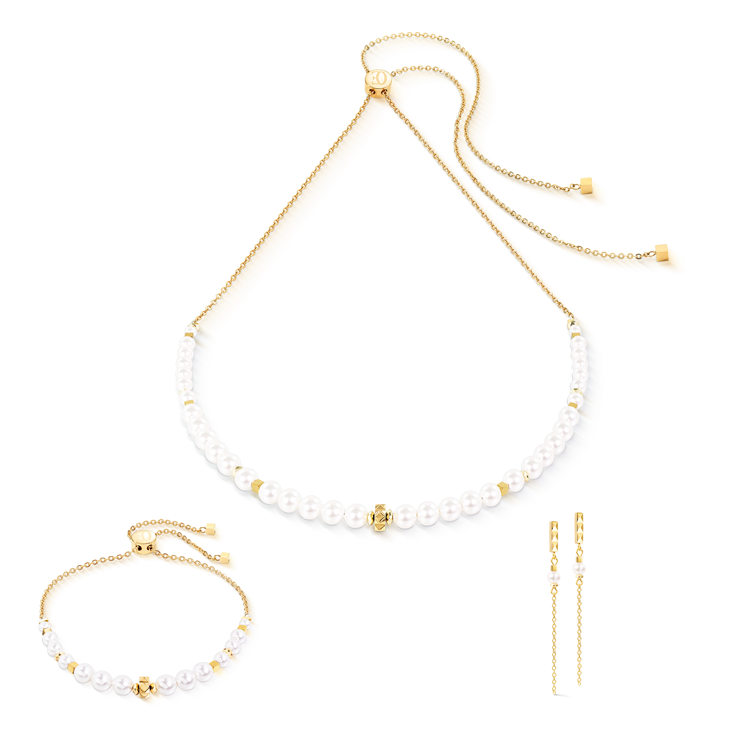 coeur-de-lion-ohrringe-slider-pearl-spike-gold-6-5-cm image 3