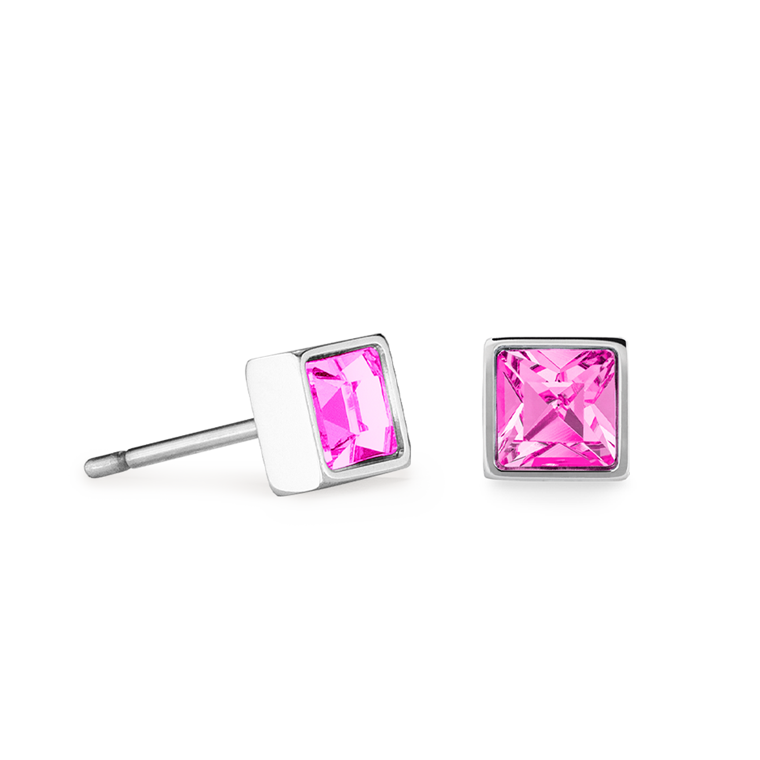 coeur-de-lion-brilliant-square-small-ohrringe-silber-rosa image 2