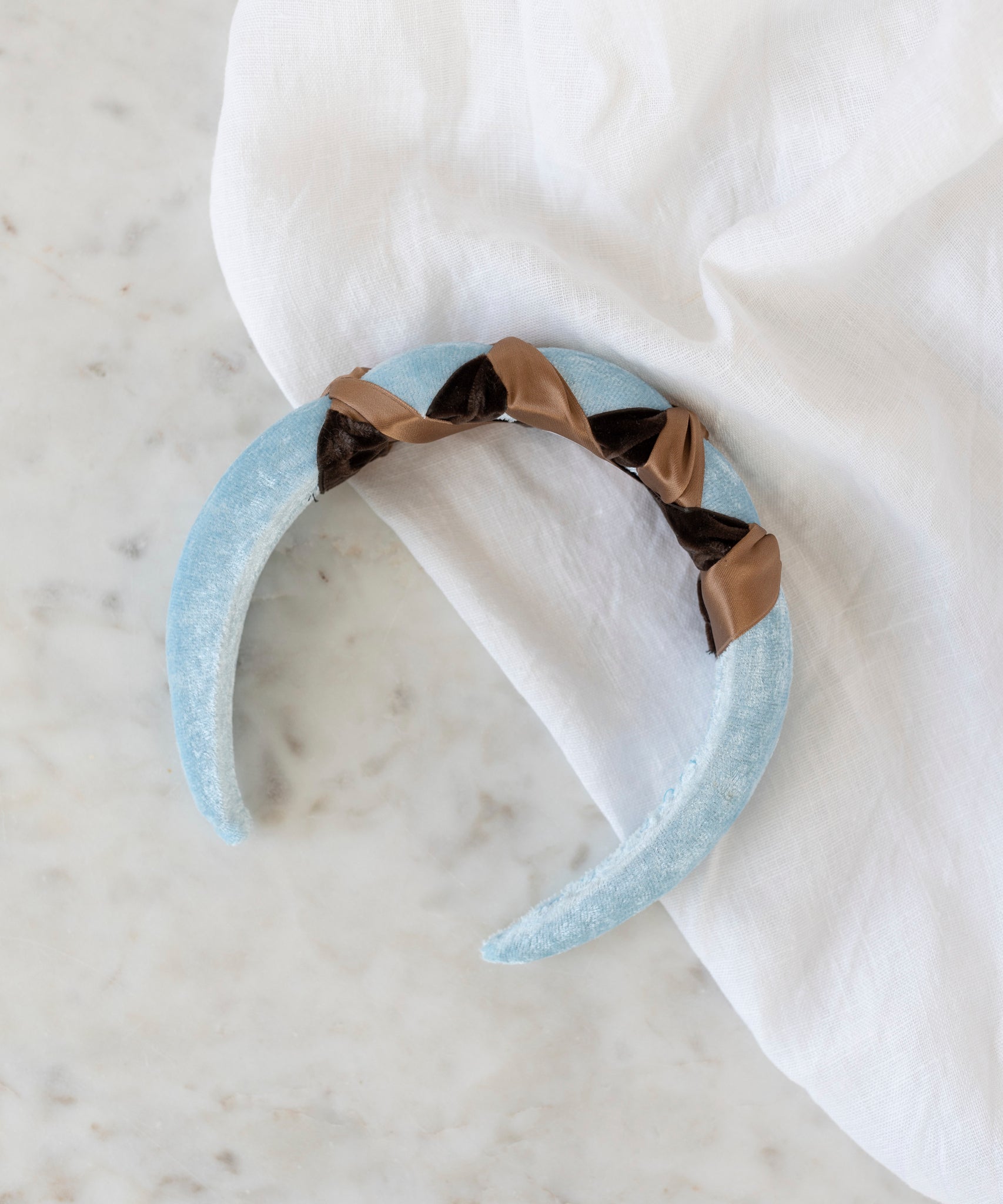 wald-berlin-headband-knot-haarband-light-blue-velvet-one-size image 1