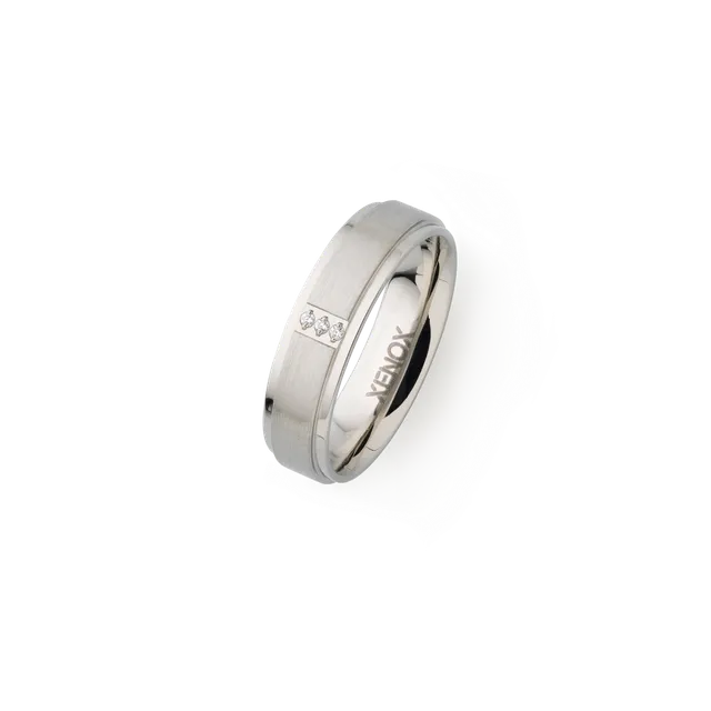 xenox-partnerring-aus-edelstahl-mit-3-zirkonia-steinen image 1