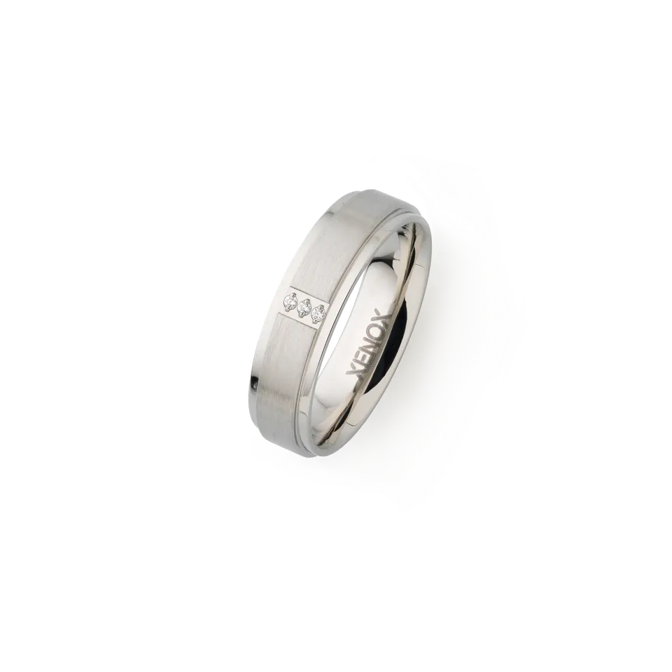 xenox-partnerring-aus-edelstahl-mit-3-zirkonia-steinen image 1