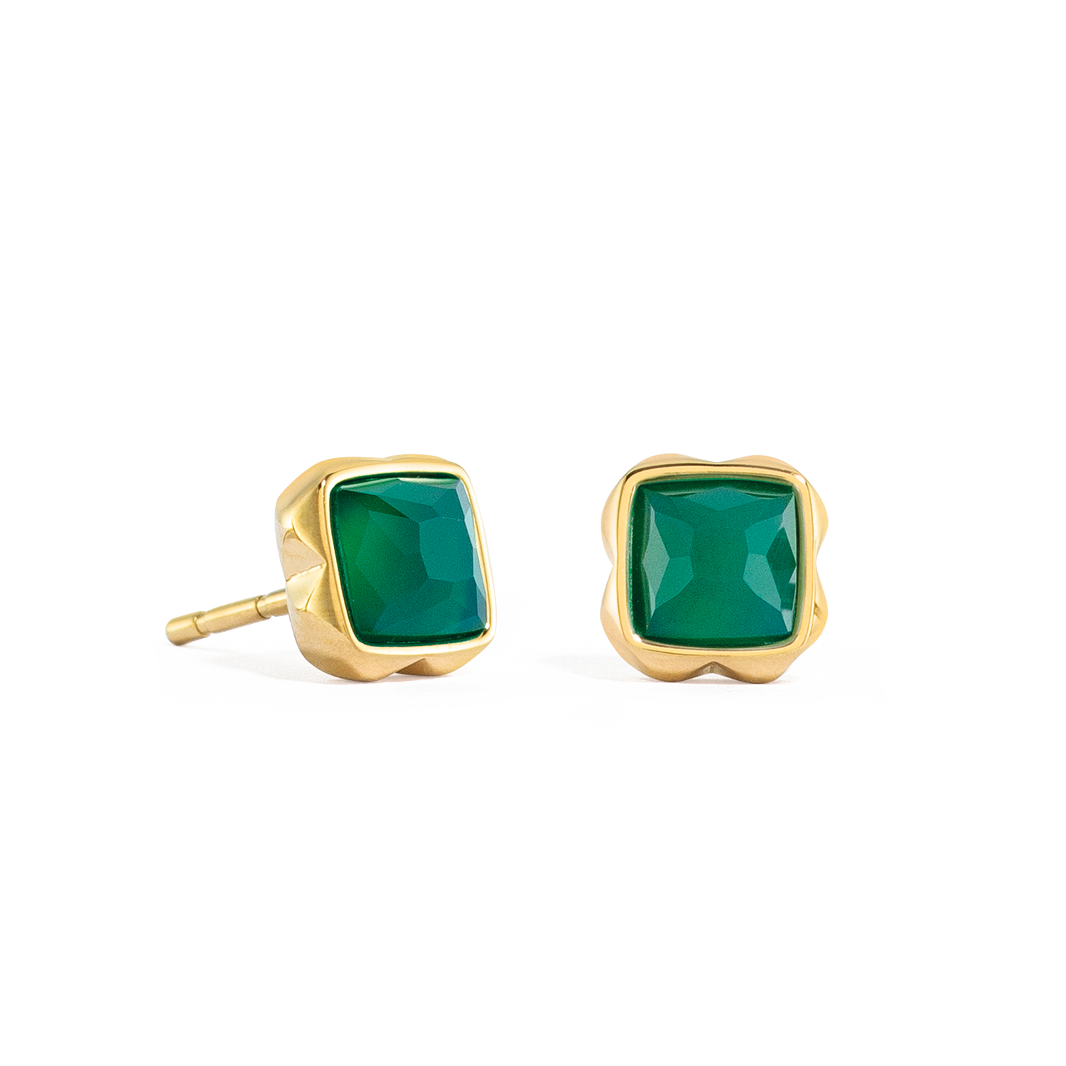 coeur-de-lion-birthstone-mai-ohrstecker-gr-ner-achat-gold image 1