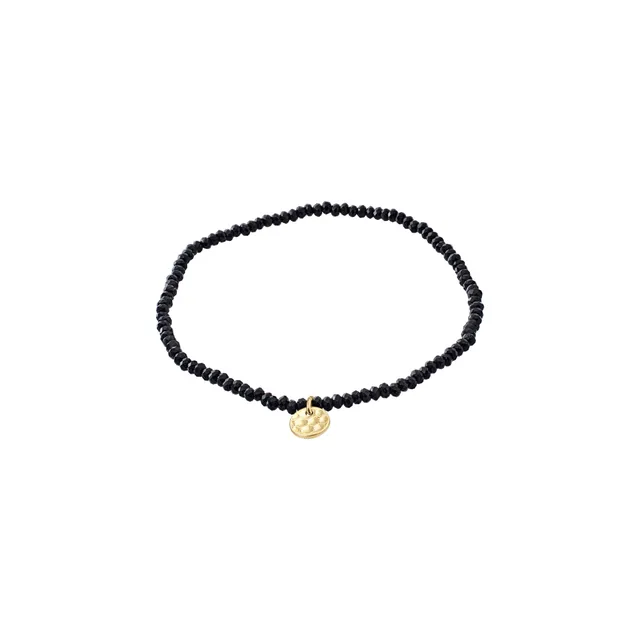 pilgrim-indie-armband-schwarz-vergoldet-glasperlen-17-cm image 1