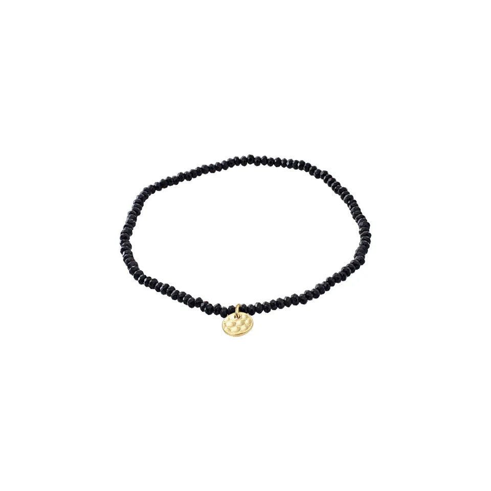 pilgrim-indie-armband-schwarz-vergoldet-glasperlen-17-cm image 1
