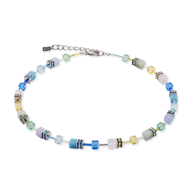 coeur-de-lion-geocube-iconic-precious-halskette-aqua-gr-n-silber-42cm-6cm image 1