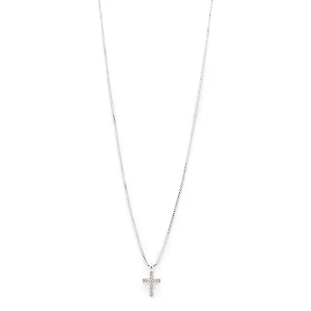 pilgrim-clara-kreuz-kette-kristall-silberplattiert image 1