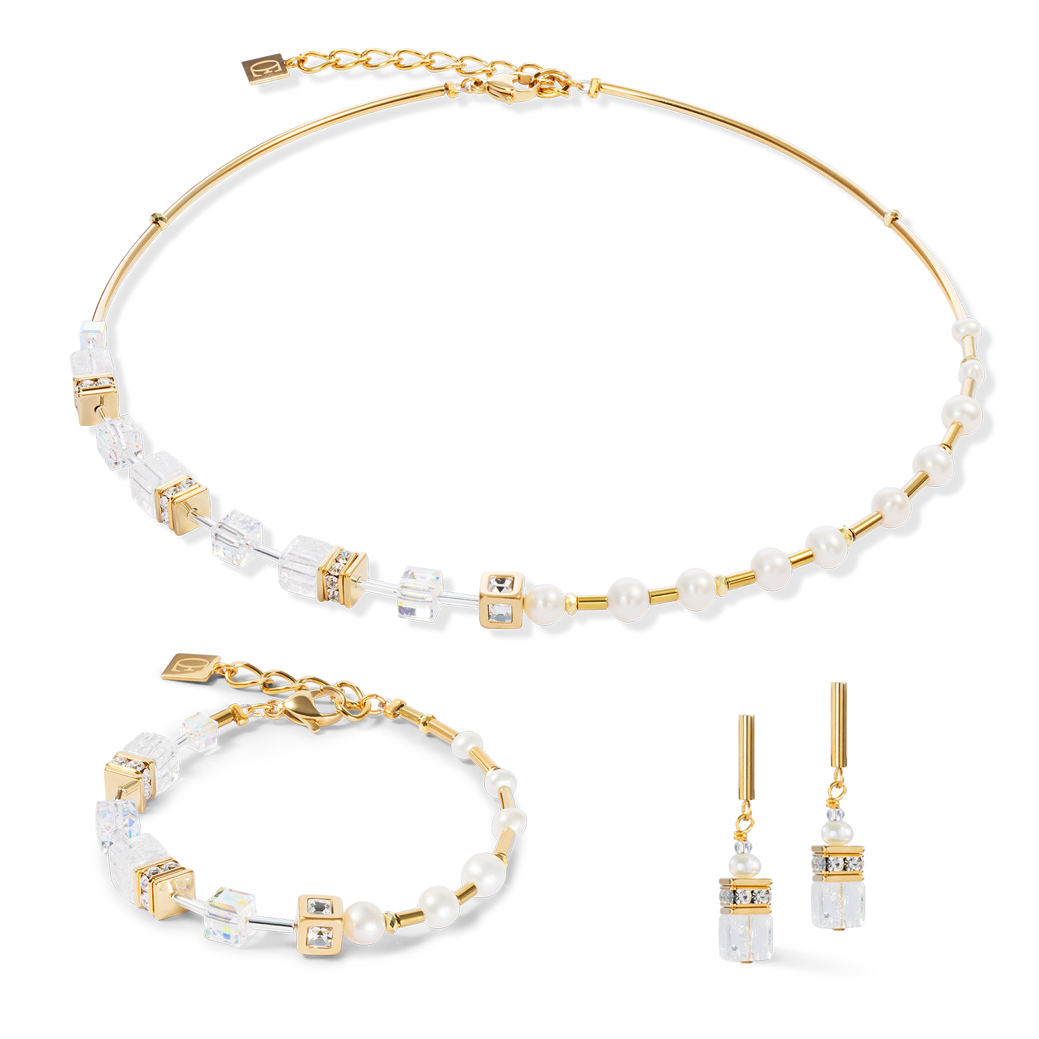 coeur-de-lion-geocube-fusion-precious-pearl-mix-halskette-gold-wei image 3
