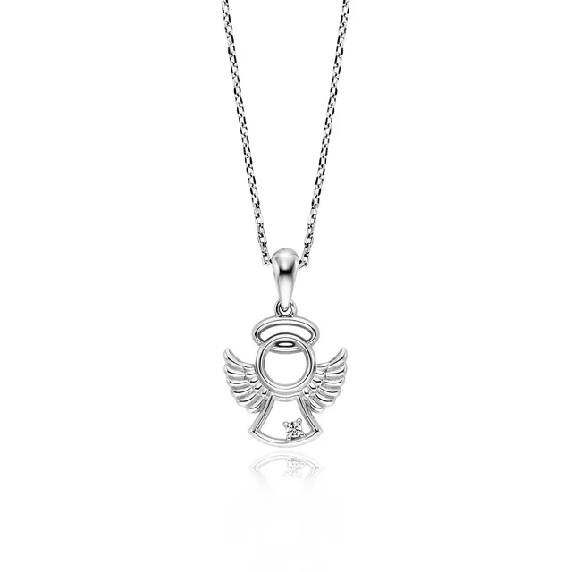 julie-julsen-kids-kette-mit-anh-nger-angel-silber-925-rhodiniert-mit-wei-er-zirk image 1