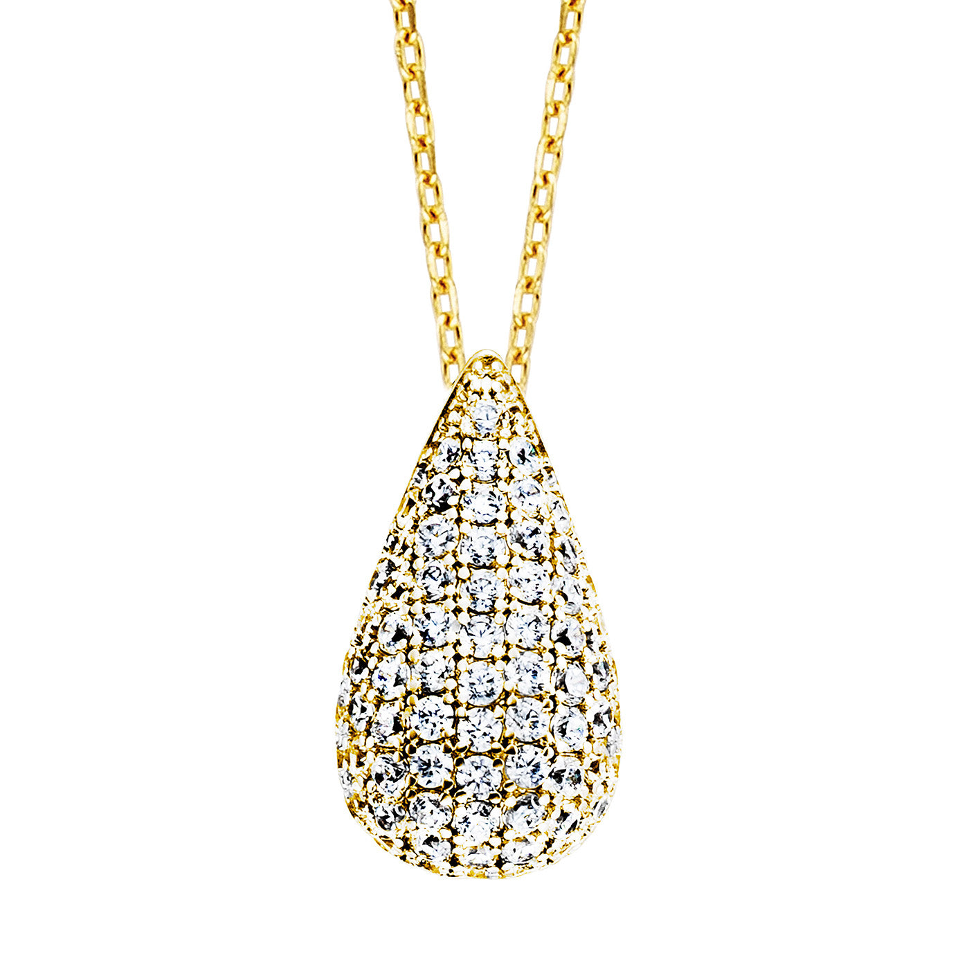 julie-julsen-crystal-drop-kette-mit-anh-nger-silber-vergoldet-mit-77-wei-en-zirk image 3