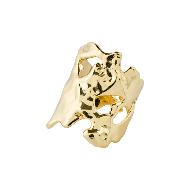 pilgrim-happy-ring-organisch-geformt-vergoldet-statement image 1