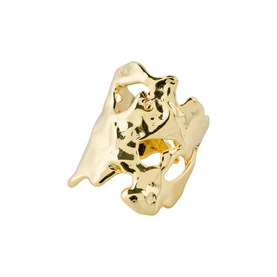 pilgrim-happy-ring-organisch-geformt-vergoldet-statement image 1