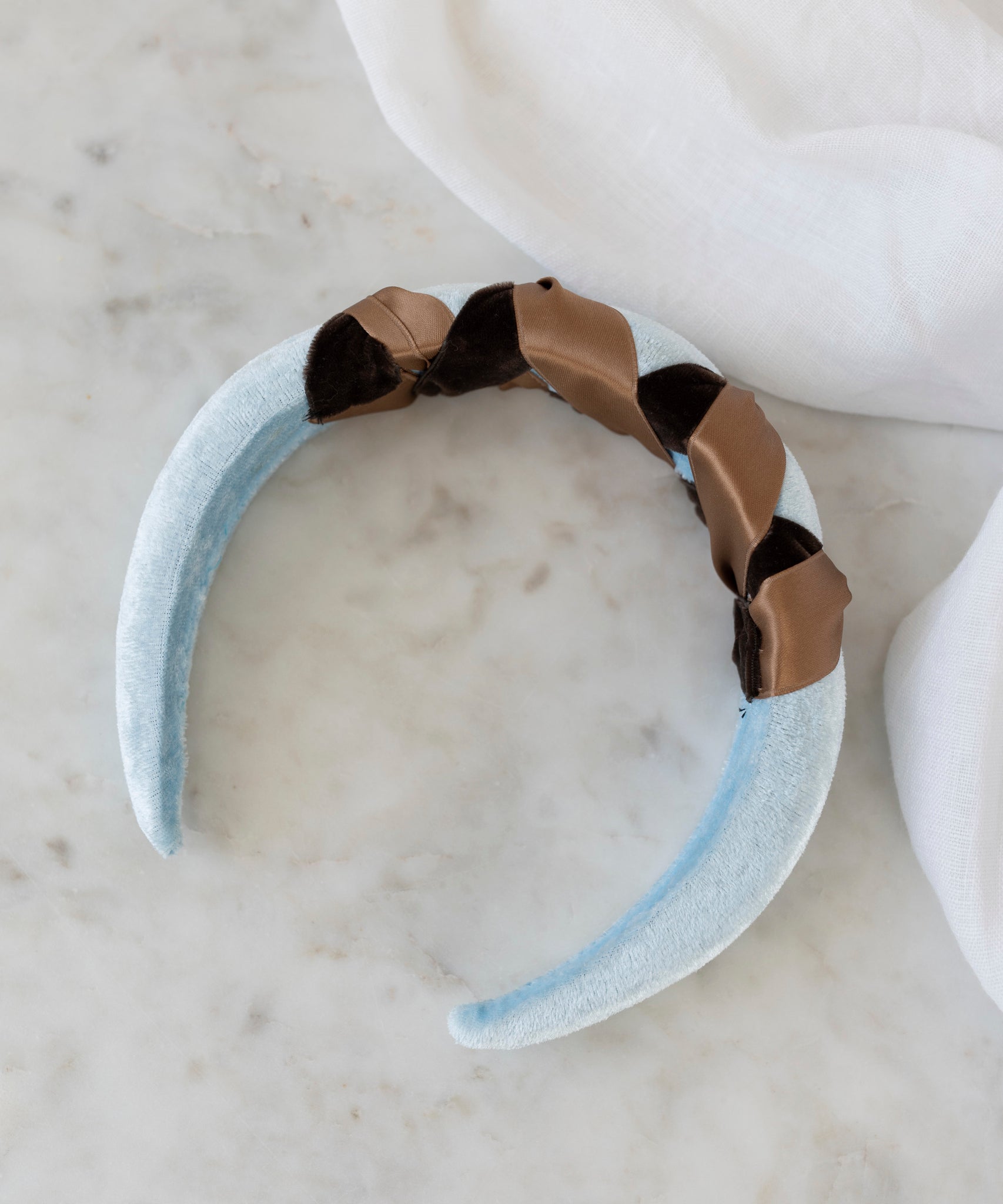 wald-berlin-headband-knot-haarband-light-blue-velvet-one-size image 3