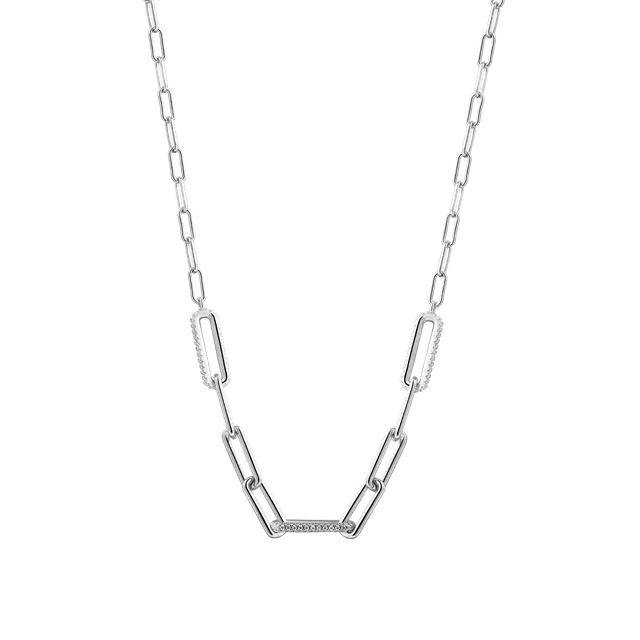 xenox-curve-halskette-xs91936-925-sterlingsilber-rhodiniert-mit-zirkonia-glieder image 1