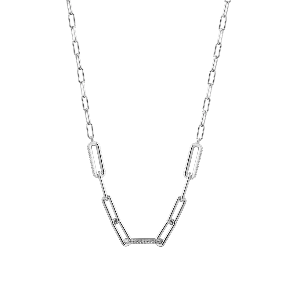 xenox-curve-halskette-xs91936-925-sterlingsilber-rhodiniert-mit-zirkonia-glieder image 1