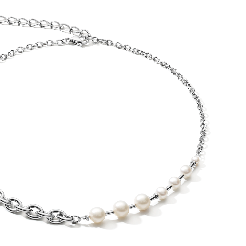 coeur-de-lion-halskette-s-wasserperlen-chunky-chain-4-in-1-wei-silber image 2