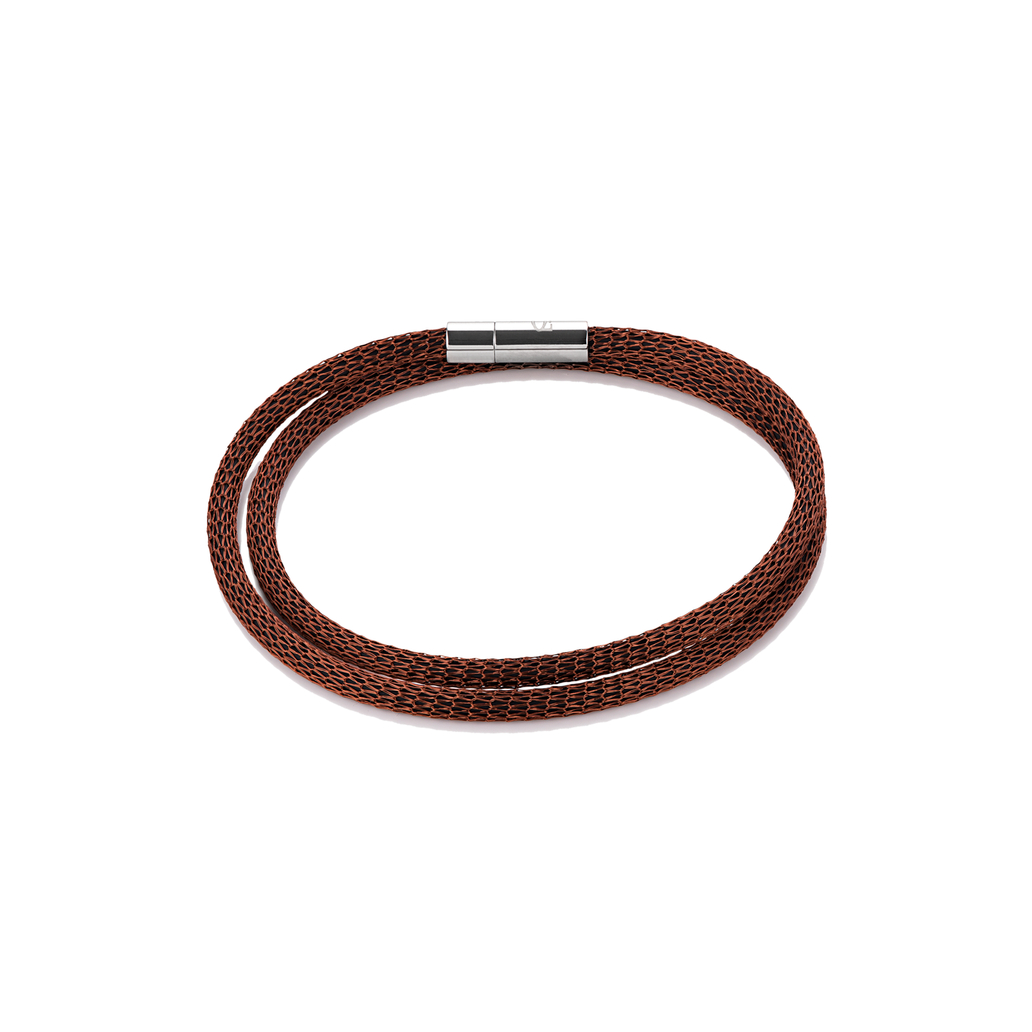 coeur-de-lion-mesh-armband-versilbert-emailliert-braun-36-cm image 1