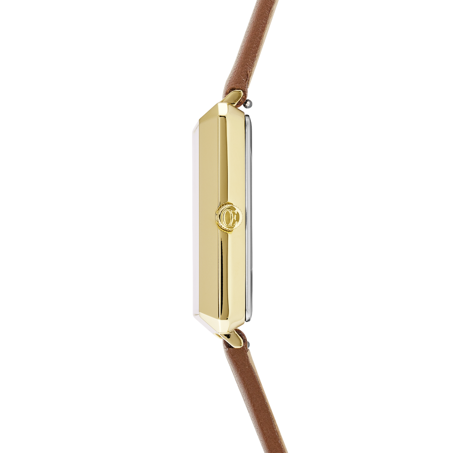 coeur-de-lion-iconic-square-armbanduhr-gold-white-sunray-leder-braun image 4