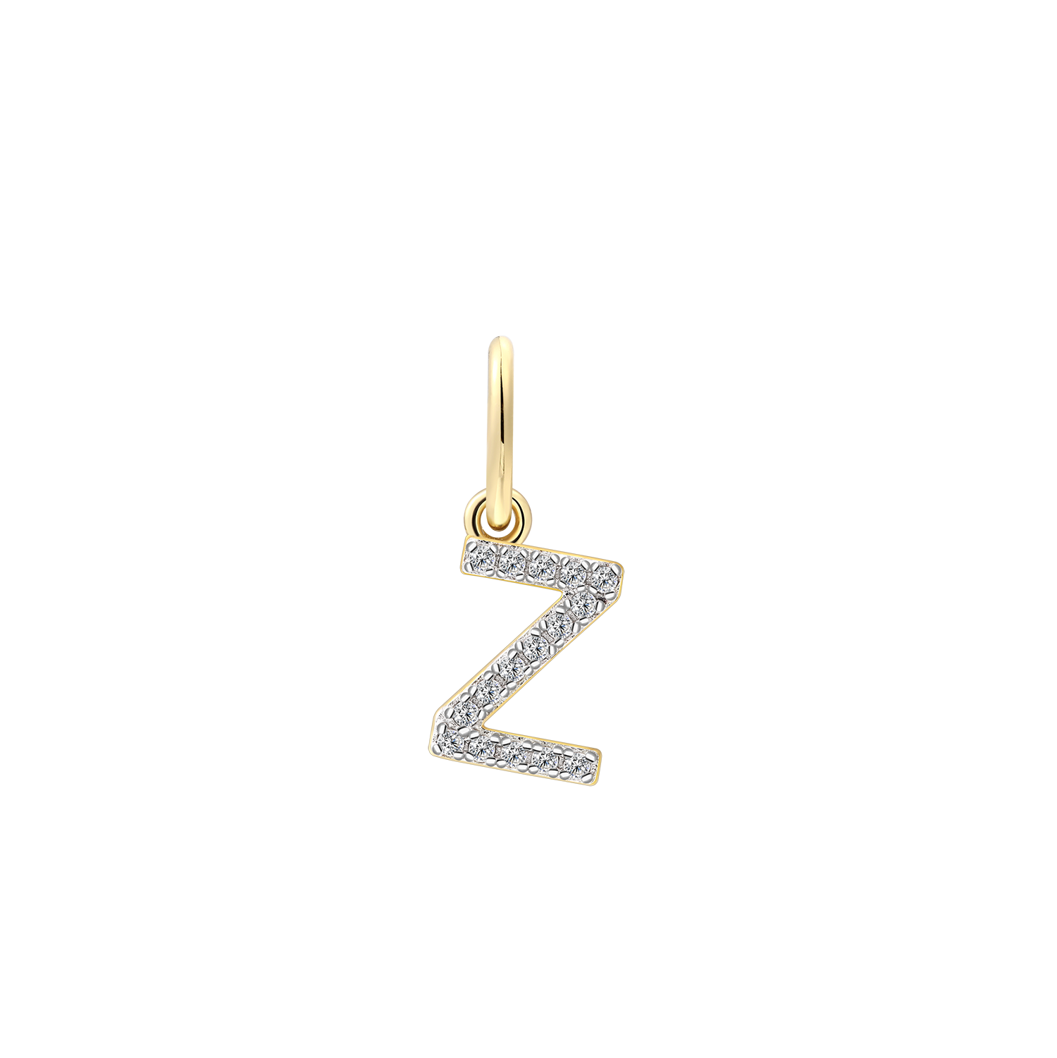 xenox-z-letter-charm-925-sterlingsilber-18k-vergoldet-mit-zirkonia image 1
