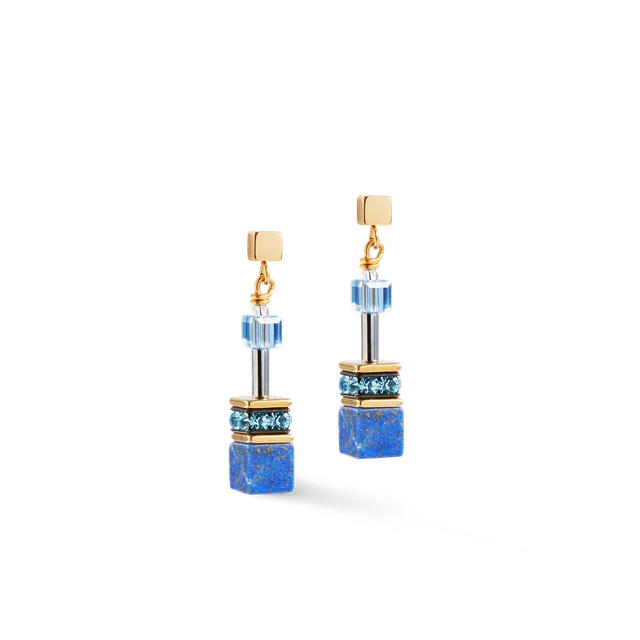 coeur-de-lion-geocube-iconic-precious-ohrringe-blau-lapislazuli-gold image 1
