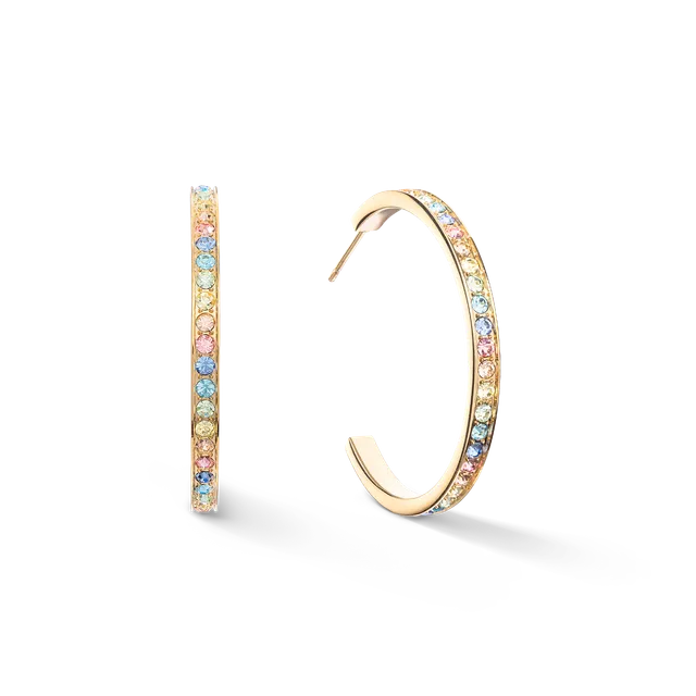 coeur-de-lion-creole-35-ohrringe-edelstahl-gold-multi-pastell image 1