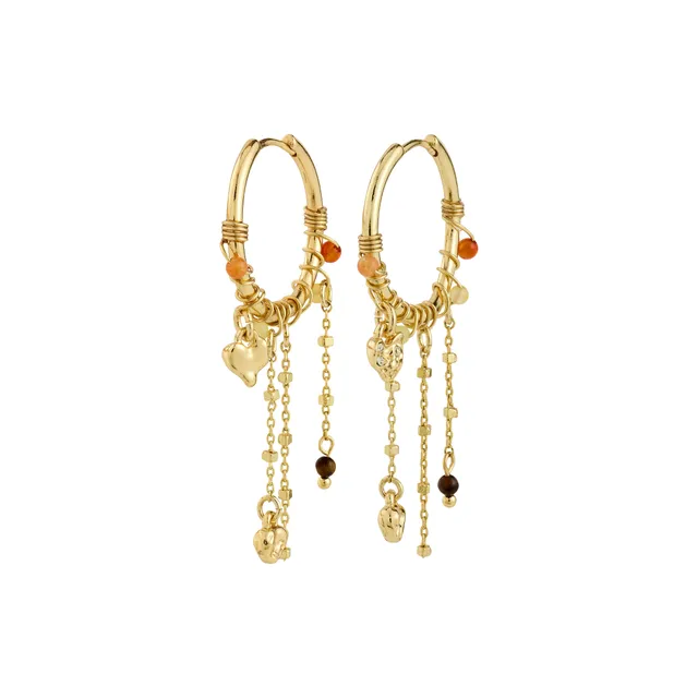 pilgrim-mylan-hoops-gold-plated-mit-charms-und-halbedelsteinen image 1