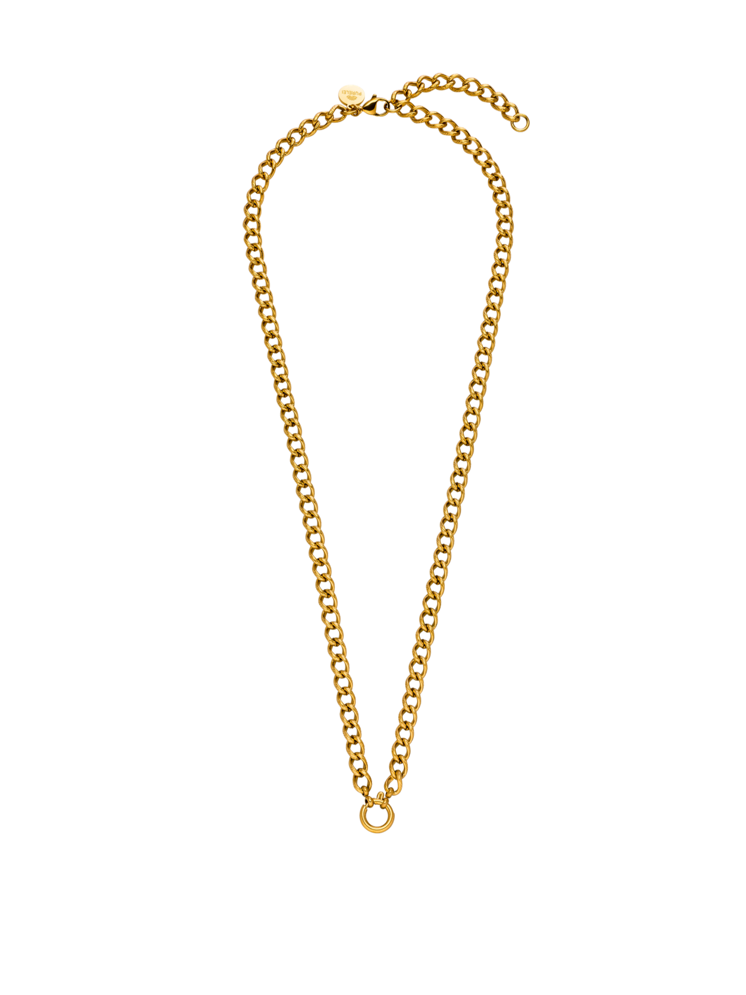 purelei-structure-charm-kette-edelstahl-charm-kette-mit-charm-ring-verstellbar image 1