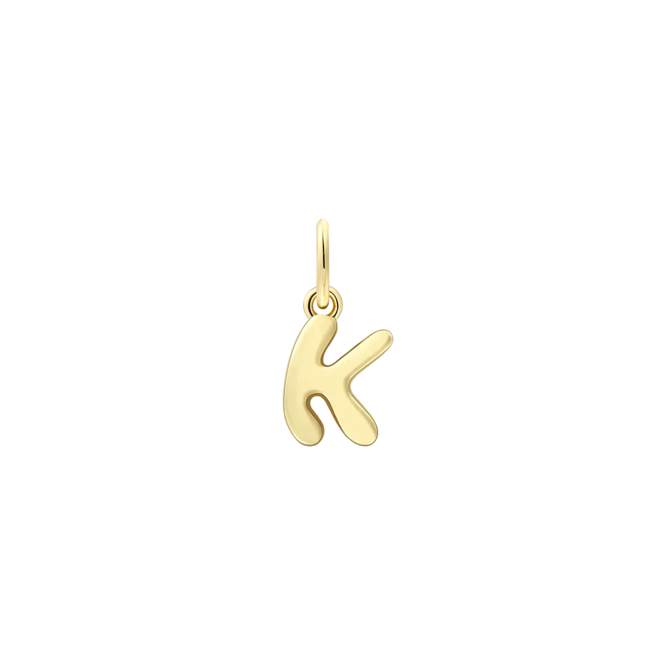 xenox-k-letter-bold-charm-925-sterlingsilber-18k-vergoldet image 1