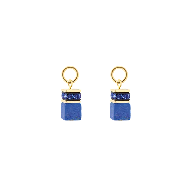 coeur-de-lion-ear-me-up-charm-geocube-gold-blau-lapislazuli-1-8-cm image 1