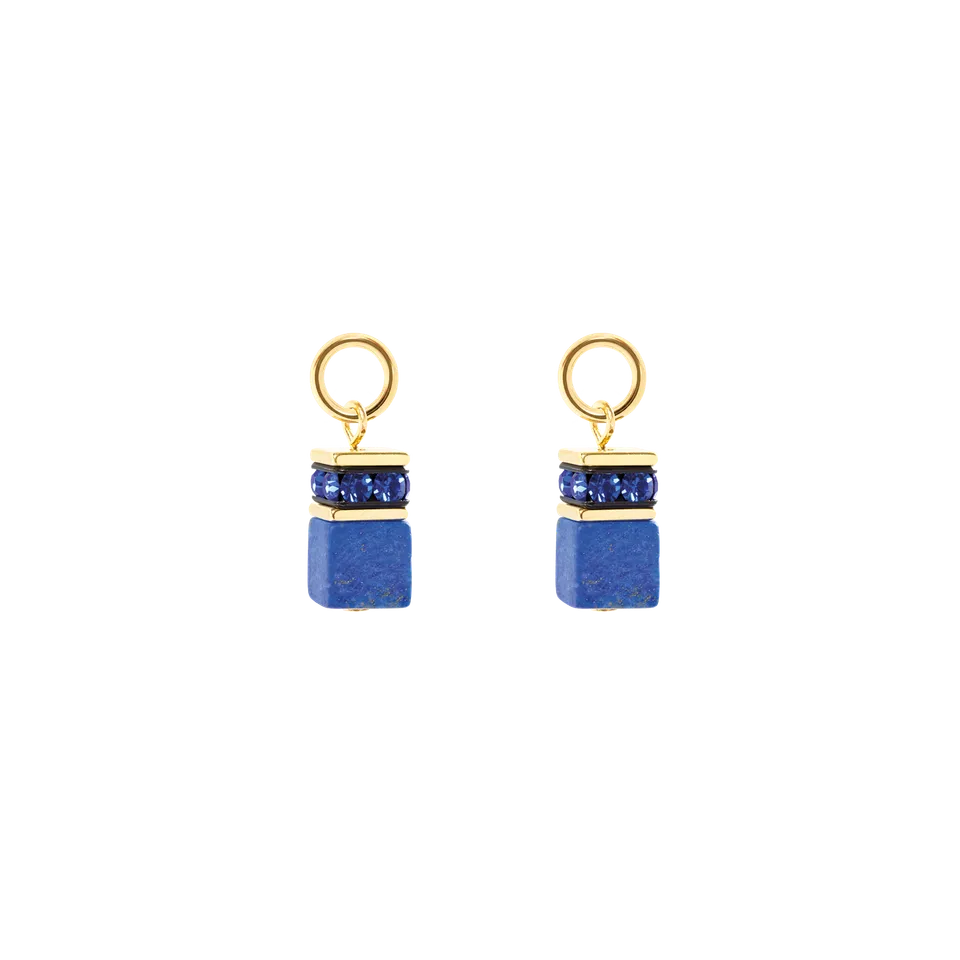 coeur-de-lion-ear-me-up-charm-geocube-gold-blau-lapislazuli-1-8-cm image 1