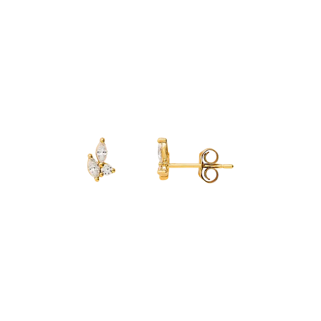 xenox-fine-ohrringe-585-gelbgold-mit-3-zirkonia-steinen image 1