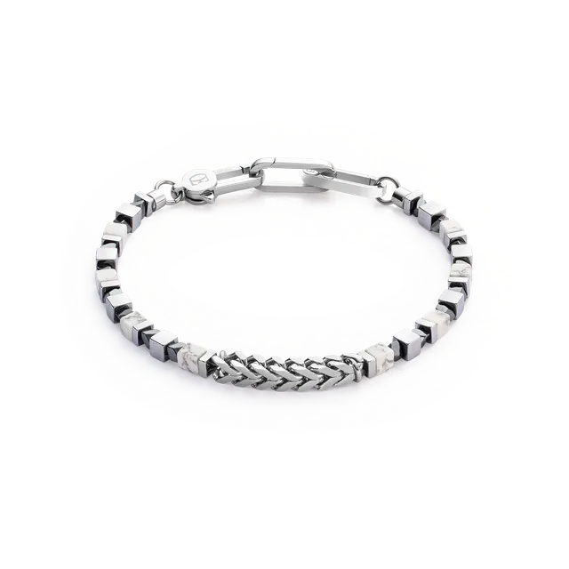 coeur-de-lion-armband-precious-cubes-chain-wei-silber image 1